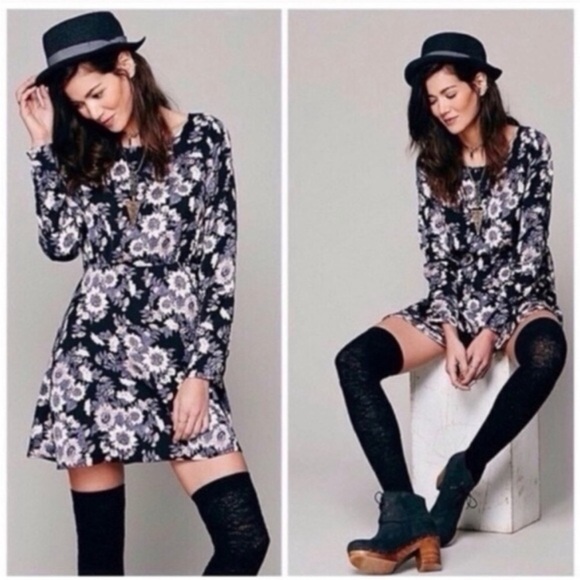 FREE PEOPLE Parker Floral Sunflower Print Dress size 10 - Picture 1 of 11